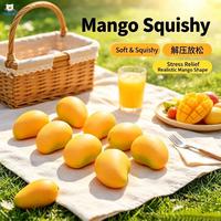 Jouet Squishy Mangue Réaliste, Comestible, en TPR Souple, Anti-Stress, Jouet à Presser, Anti-Anxiété, Nouveauté, Cadeau