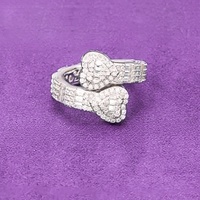 GRA D Color Bling Moissanite Iced Out Bague cœur baguette fendu pour homme avec testeur de diamants en argent sterling 925