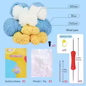 Blue Penguin DIY Craft <span class=keywords><strong>Crochet</strong></span> Kit pour débutants Soft Stuffed Animal Sewing & Weaving Jouets éducatifs pour filles et enfants - Product Image 3