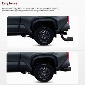 บันไดข้างกระบะเหล็กแบบพับเก็บได้สำหรับรถกระบะ 4x4 เหมาะสำหรับรถกระบะ Tacoma ปี 2024-2025 พร้อมแป้นเหยียบอะลูมิเนียม - Product Image 3