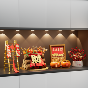 Coffret Cadeau de Décoration d'Entrée Portable Nouvelle Collection Chine Chic : Ornement Récolte Abondante Cinq Céréales pour l'Ameublement de la Maison - Product Image 4