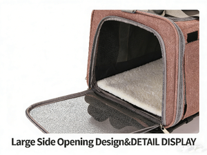 Sac à roulettes multifonctionnel en Oxford pour le <span class=keywords><strong>transport</strong></span> d'animaux de compagnie, sac à dos <span class=keywords><strong>pliable</strong></span> à fermeture éclair pour <span class=keywords><strong>chat</strong></span>/chien, idéal pour les aventures en plein air - Product Image 3