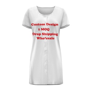 Designer esclusiva personalizzazione Super morbida e alla moda ampia a maniche corte girocollo stampa <span class=keywords><strong>camicia</strong></span> <span class=keywords><strong>da</strong></span> <span class=keywords><strong>notte</strong></span> <span class=keywords><strong>con</strong></span> bottone su richiesta - Product Image 2