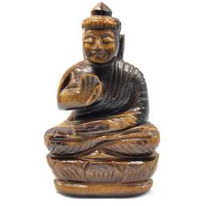Buda de ojo de tigre - tallado artesanal del Señor Buda sereno y en meditación - cristal/reiki/curación - Product Image 1