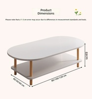 Table basse double couche durable et écologique, table d'appoint minimaliste épaissie, petite table à thé de luxe pour chambre à coucher en espace restreint