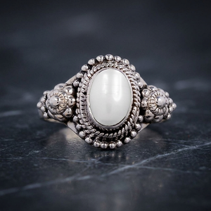 Fresh Water Pearl Oval Cabochon AAA Grade Handmade Cute Style White Certified <b>Rings</b> 925 Sterling Silver Wholesale SilverHub - Product Image 3