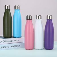 Termo Personalizado de Acero Inoxidable 304 para Uso Transfronterizo, Tapa Totalmente de Acero, Color Sólido, Portátil para Exteriores, Deportivo, con Forma de Bala y Boca Ancha