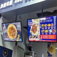 Panneau de menu LED rectangulaire ultra-fin en acrylique et acier inoxydable résistant aux intempéries pour stations-service, restauration rapide et cafés