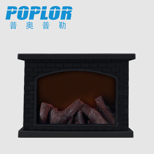 Cheminée électrique Popior, style rustique, décorative, autoportante, en plastique, avec effet de flamme LED, unité de chauffage - Product Image 4