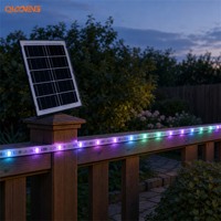 Kit Solaire RVB Adressable 12V 5050RGB 300 LED/m 5W/Set IP65 Certifié CE RoHS 10m par Set Télécommande Dimmable Jardin Extérieur