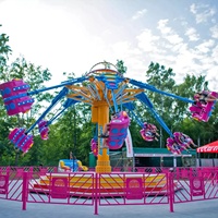 Manège coloré à levage rotatif pour parc d'attractions extérieur, avec tir aérien spectaculaire