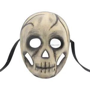 Máscara de Halloween de plástico artesanal Halloween estilo diabo máscara de festa caveira de plástico PP de alta qualidade máscara de terror louco assustador