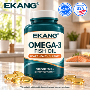 Cápsulas de Aceite de Pescado Omega 3 Hechas en EE. UU., Suplemento Dietético para el Apoyo a la Salud, 180 Cápsulas Blandas, OEM ODM - Product Image 1