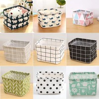 Keranjang Penyimpanan Lipat dari Kain, Organizer Meja, Tempat Penyimpanan Kain Katun-Linen, Baki Penyimpanan Kaus Kaki dan Pakaian Dalam, Gaya Minimalis