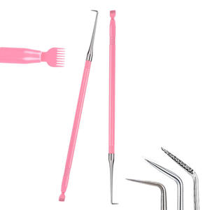 Outil métallique pour rehaussement des cils, couleur rose personnalisée, outil de rehaussement des cils en acier inoxydable avec rainures par Bahasa Pro - Product Image 1