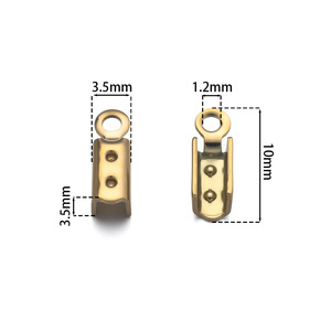 Stainless Steel Round <b>Leather</b> Cord Clip 304 Electroplated DIY Jewelry <b>Bracelet</b> Necklace Clasp Accessory Unisex - Product Image 2