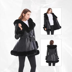 <span class=keywords><strong>Pelliccia</strong></span> di coniglio <span class=keywords><strong>in</strong></span> finto Shearling russo invernale impermeabile eco-friendly tinta monopetto - Product Image 2