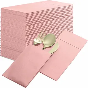 Serviettes de table jetables en lin, serviettes de poche en papier à Air