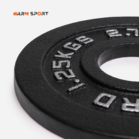 Plaques de poids standard en fonte noire en gros avec logo personnalisé KG LBS pour salle de sport commerciale