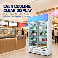 Réfrigérateur commercial vertical à porte vitrée pour boissons, vitrine réfrigérée pour supermarché, bar, restaurant, hôtel