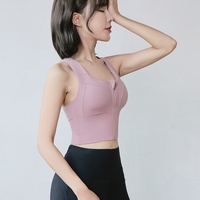 Nouveau Soutien-gorge de sport pour femme, vêtement d'extérieur, avec coussinet de poitrine élastique, pour Pilates, fitness, course à pied et yoga, été