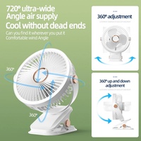 Ventilateur de bureau portable électrique 2025, ventilateur à pince, recharge USB avec lumière nocturne, apparence mini tendance
