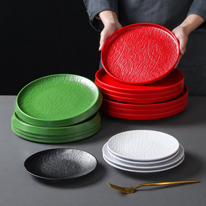 Xiangyuan <b>melamine</b> tableware <b>plates</b>, restaurant round cold dish <b>plates</b>, Western food steak pasta commercial plating - Product Image 2