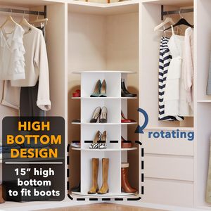 Range-<span class=keywords><strong>Chaussures</strong></span> Rotatif 2024 à 7 Niveaux, <span class=keywords><strong>Tour</strong></span> de Rangement Pivotante pour 24 Paires de <span class=keywords><strong>Chaussures</strong></span>, Organisateur pour Entrée - Product Image 4