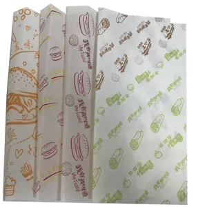 2021 hot wholesale food grade custom grease proof paper for fast food wrap