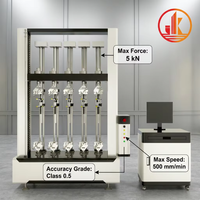 Testeur de traction à 5 stations WDW-5G pour membranes imperméables, équipement d'essai synchrone contrôlé par ordinateur 5000N, fourni par l'usine