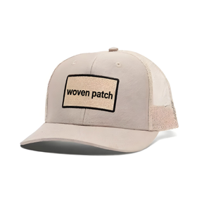 Casquette Trucker à Patchs Tissés Marron avec Dos en Maille, 6 Panneaux, Réglable, Unisexe, Décontractée, Printemps-Été - Product Image 2