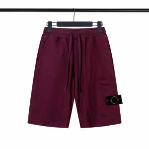 Shorts de jogging amples pour hommes, en coton 100%, avec patch en tissu brodé effet pierre, taille élastique, style décontracté, vente en gros - Product Image 2