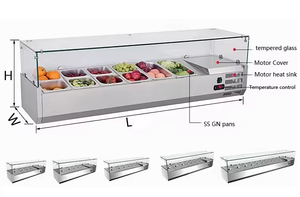 Réfrigérateur à Salade Commercial de Comptoir, Contrôle Intelligent de la Température, Acier Inoxydable 201 ou 304, Table de Préparation à Pizza pour Restaurant et Bar - Product Image 3