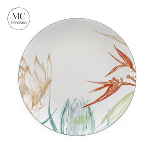 Boda hotel de fiesta de lujo de cerámica vajilla conjunto redondo colorido elegante de cena de porcelana conjuntos alquiler - Product Image 3