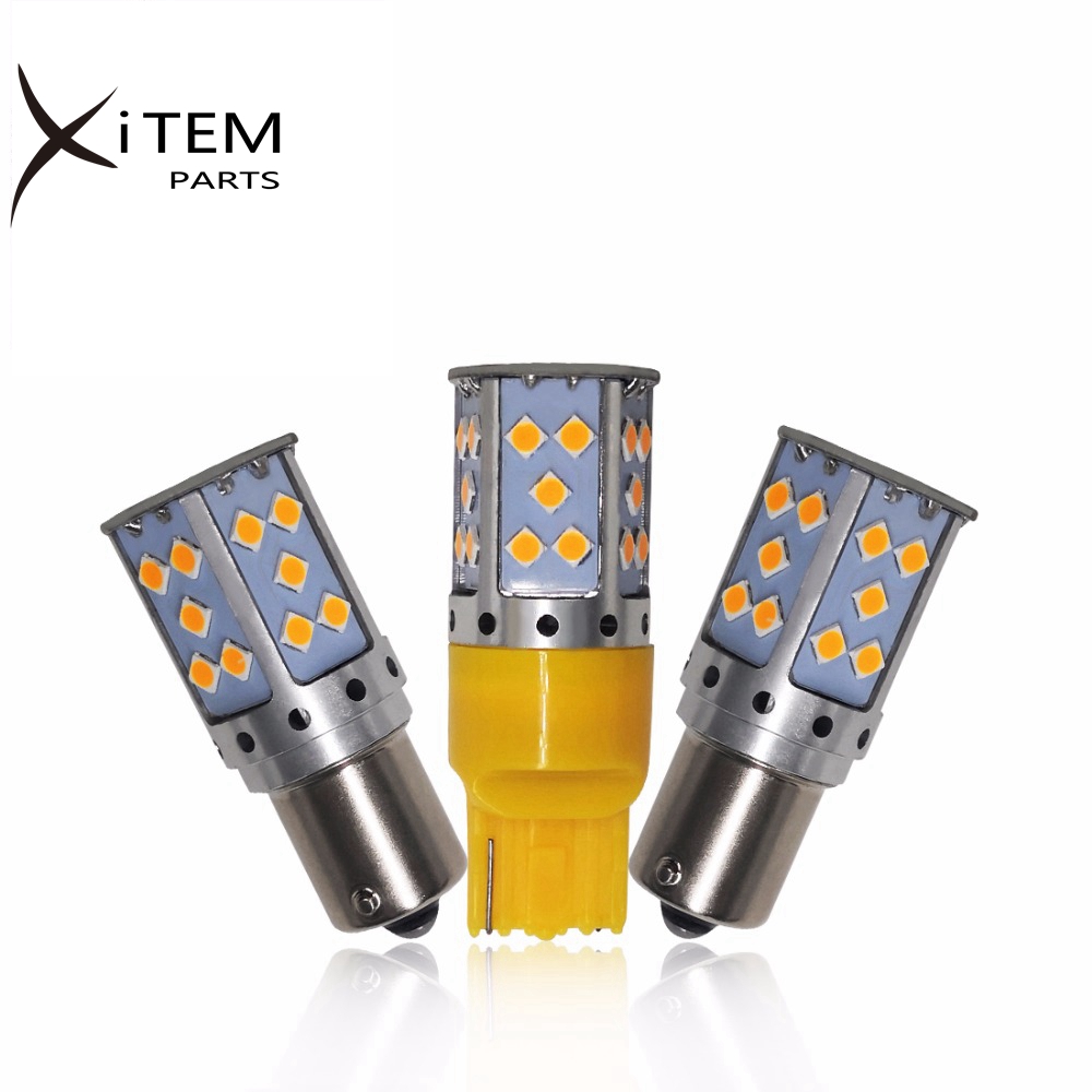 Светодиодная лампа T20 7440 1156 BAU15S PY21W 35 SMD 3030, светодиодная лампа для парковки, автомобильная клиновидная габаритная лампа