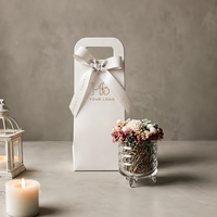 Boîte cadeau florale portable avec logo personnalisé, boîte en papier rigide, boîte à main, emballage pour plantes en pot et fleurs séchées, vente en gros