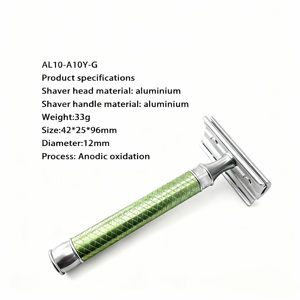 Professioneller Rasierer mit Aluminiumlegierungsgriff, Manueller Doppelklingen-Rasierer für Männer, Gesichtsrasur mit Rutschfestem Griff - Product Image 3