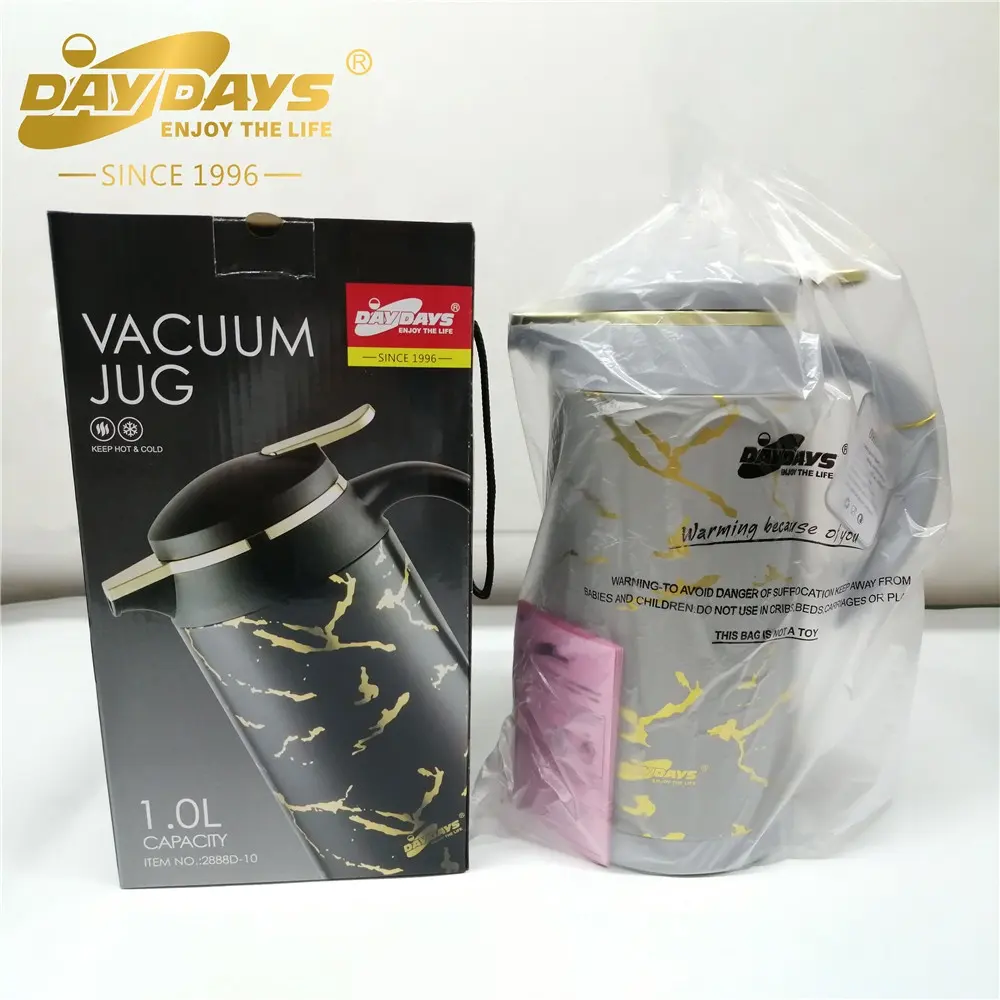(READY STOCK) 1 Liter DAYDAYS Vacuum Flask Marble Printing Design Arabic Style Thermos Flask