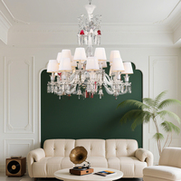 Lustre en cristal sur mesure pour hall d'hôtel, lustre en fer rétro avec commande par interrupteur pour éclairage de restaurant et villa