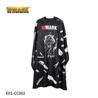 WMARK Cape de coiffure professionnelle pour barbier Salon de beauté Imperméable Polyester Pongee 140x160cm pour hommes