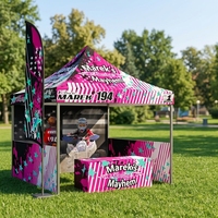 Tente Pop-Up Promotionnelle Personnalisable à Montage Rapide avec Cadre en Alliage d'Aluminium et Tissu Oxford, Logo Personnalisé, Imperméable et Résistante au Vent, Numérique