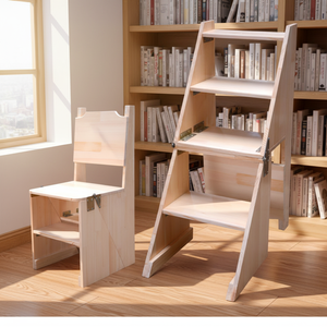 Silla Plegable Moderna de Madera <span class=keywords><strong>para</strong></span> Biblioteca con Escalera y Capacidad <span class=keywords><strong>para</strong></span> 375 Libras y 1 Año de Garantía - Product Image 1