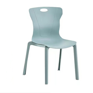 Modern Plastic <b>Dining</b> <b>Chair</b> with <b>Stackable</b> Design Armless Backrest Green cushion Seat optional Wood Legs restaurant use - Product Image 4