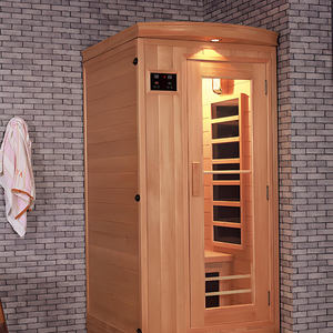 Sauna interior moderna de madera maciza para 2 personas con función de infrarrojo lejano Puerta de masaje de vapor seco al aire libre para apartamentos - Product Image 3