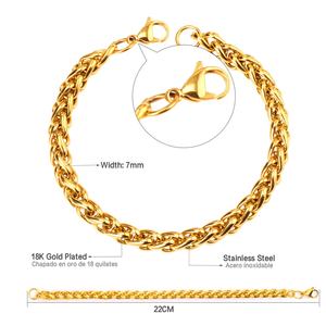 Bracelet chaîne populaire en acier inoxydable plaqué or 18 carats, design hip-hop pour hommes - Product Image 3