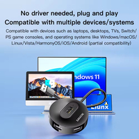SAMZHE Hub USB 2.0 de 4 Puertos, Divisor Multipuerto USB A, Adaptador de Expansión de Datos de Alta Velocidad para Laptop, PC, Teclado, Ratón, Memoria USB