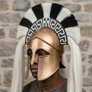 Casque Spartan en Bronze avec Crête en Crin de Cheval, Armure Artisanale Portative pour Cosplay, Affichage de Collection - Product Image 5