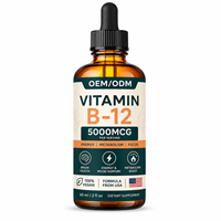 Gouttes liquides de Vitamine B12 à marque privée OEM/ODM 5000mcg Haute Concentration Méthylcobalamine Complément Alimentaire Végétalien 60ml