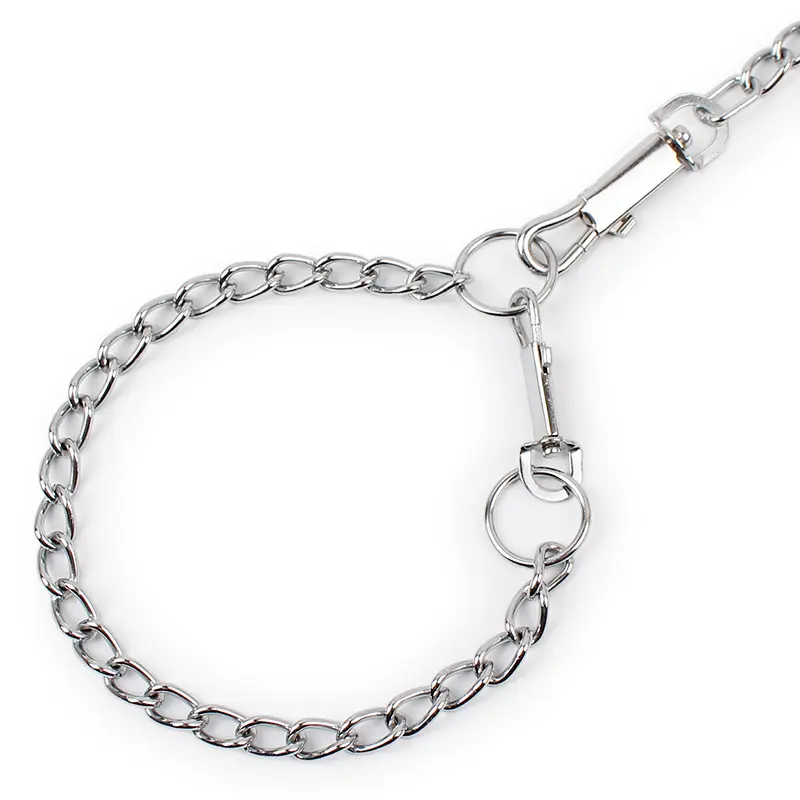 Hot Selling 120CM Custom Anti Bite verchromte Eisen Metall kette Hunde leine und Halsband für Haustier Sommer mit