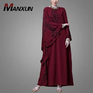 Personnalisé Dubai Abaya En Gros Fantaisie Caftan Robe Abaya Vêtements Islamiques Exquis broderie Abaya Robepour Femme Musulmane